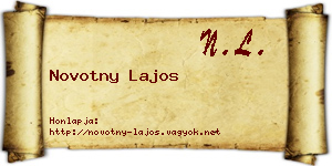 Novotny Lajos névjegykártya